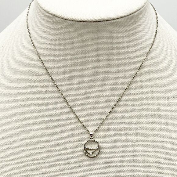 Capricorn Constellation Zodiac Silver Tone CZ Pendant Charm Dainty Necklace 16” - Picture 2 of 6